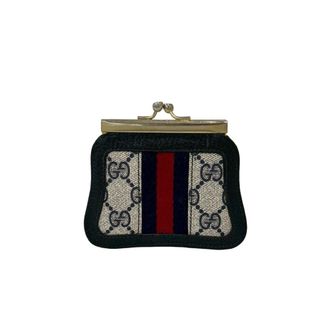 Gucci Navy Red Color Pvc Leather Coin Purse/Coin Case (Pre-Owned)