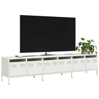 Berkfield Home TV Cabinet White 202x39x43.5 cm Cold-rolled Steel