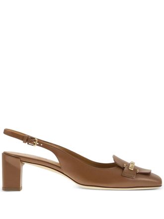 Tod's block-heel leather pumps - Brown