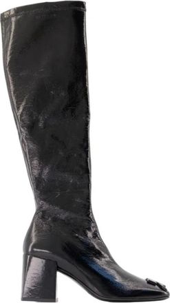 Courr&egrave;ges Reedition Vinyl Boots - Dames - Laarzen met Hak - Zwart - 39 EU - Katoen - Schoenen