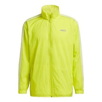 adidas originals Reverse Tt Casual Sports Reversible Stand Collar Zipper Jacket Yellow Green GN3818