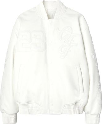 Off-white Bomber Jackets, male, White, M, Patch-detail bomber jacket