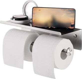 OEM Portarrollos De Papel Higi&eacute;nico, Portarrollos Dobles, Fabricado En Acero Inoxidable 304, Con Estante, Portarrollos Dobles De Papel Higi&eacute;nico Para Mont