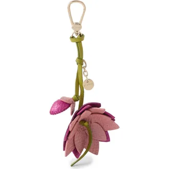 Brahmin Lotus Leather Bag Charm in Island Petal at Nordstrom