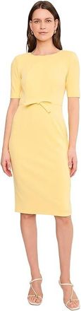 Adrianna Papell Mini Bow Front Sheath Dress Womens Dress Warm Sun : 10, Elastane/Polyester