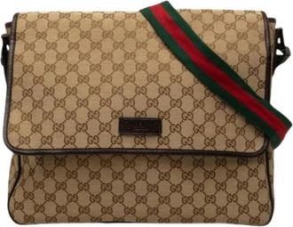Gucci Pre-owned Crossbody Bag - Dames - Vintage Schoudertas - Beige - ONE Size - Leer - Vintage