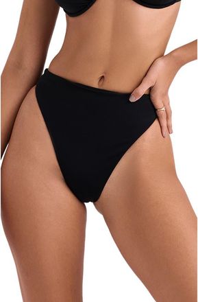 House of CB Mykonos High Waist Bikini Bottoms in Black at Nordstrom, Size Large