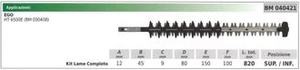 EGO Kit Cuchilla Superior/inferior Ego Cortasetos Ht 6500e 040421