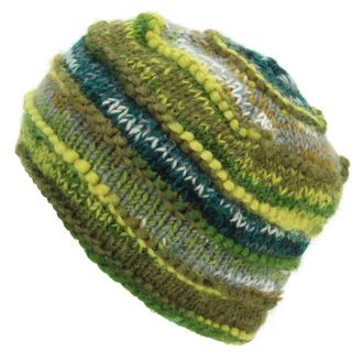 Loud Elephant Hand Knitted Wool Beanie Hat - 17 Green