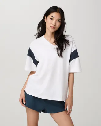 Vuori Clothing Heavyweight Cotton Varsity T-Shirt | White | XS, Size Extra Small