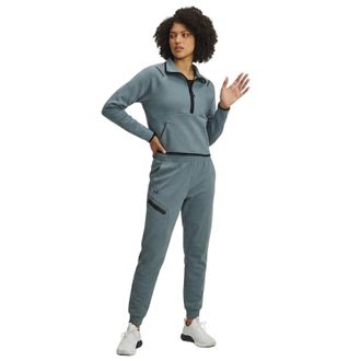 Under Armour Dames-fleece-sweatshirt met kwartritssluiting uit de Unstoppable-collectie (Grijs)