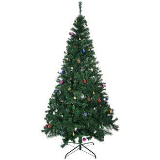 HOMCOM &Aacute;rbol De Navidad Artificial 210 Cm Ign&iacute;fugo Con 1036 Ramas Adornos Decorativos Hojas De Pvc Apertura Autom&aacute;tica Soporte Met&aacute;lico Decoraci&oacute;n Navide&ntilde;a