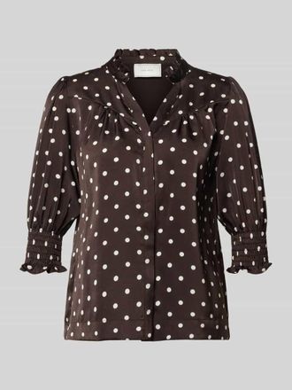 Neo Noir Neo Noir Regular Fit Bluse mit Stehkragen Modell Diana in Mittelbraun, Gr&ouml;&szlig;e 34