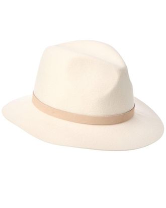 Bruno Magli Leather Band Wool Fedora