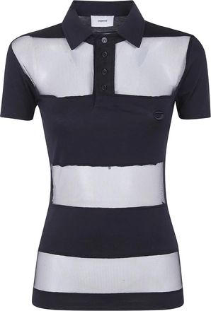 Coperni Gestreept Transparant Polo Top - Dames - Polos - Veelkleurig - L - Katoen - Tops