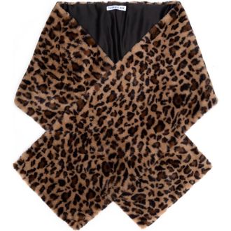 Eugenia Kim Faux Fur Leopard Print Stole in Camel/Brown at Nordstrom Rack