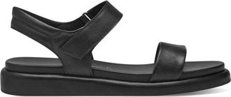 Marco Tozzi Zwarte platte sandalen voor vrouwen - Dames - Sandalen - Zwart - 40 EU - Schoenen