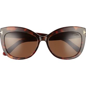 Tom Ford Alistair 56mm Gradient Sunglasses in Red Havana /Brown Polarized at Nordstrom Rack