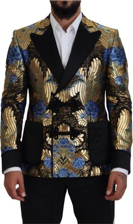 Dolce & Gabbana Double Breasted Blazer - Heren - Blazers - Veelkleurig - S - Wol - Jassen