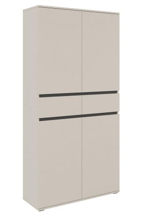 Xora Mehrzweckschrank, Anthrazit, Kaschmir, Holzwerkstoff, 8 F&auml;cher, 2 Schubladen, 100x200x37 cm, stehend, Waschk&uuml;che, Mehrzweckschr&auml;nke