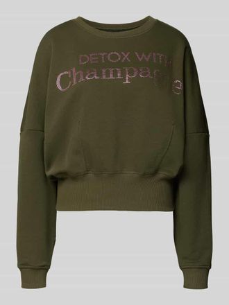 Miss Goodlife Oversized Sweatshirt aus reiner Baumwolle in Khaki, Gr&ouml;&szlig;e XL