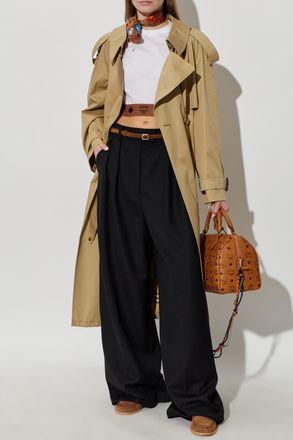 MCM Cotton Top With Logo, Womens, White