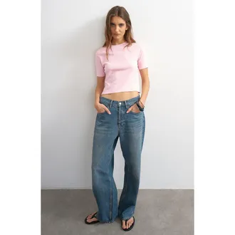 Topshop Shrunken Everyday Tee in Pink at Nordstrom, Size X-Small
