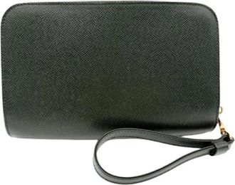 Louis Vuitton Pre-owned Taiga Leren Clutch - Heren - Vintage Clutch - Groen - ONE Size - Leer - Vintage