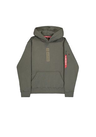 Alpha Industries Hoodie ALPHA INDUSTRIES Alpha Puff Print Hoodie, Herren, Gr. XXL, gr&uuml;n (schwarz olive), Obermaterial: 80% Baumwolle, 20% Polyester, regular fit, Sweat