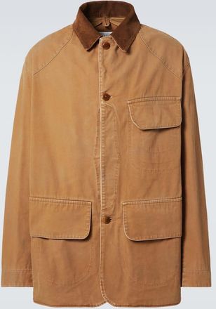 Maison Margiela Corduroy-trimmed cotton jacket