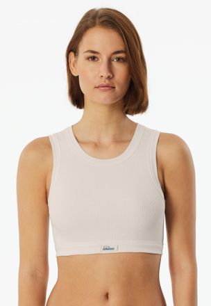 Schiesser Bustier SCHIESSER Revival Kollektion, Damen, Gr. 38, N-Gr, weiss (102, off, wei&szlig;), Feinripp, Obermaterial: 95% Baumwolle, 5% Elasthan, BHs Bustier, Br