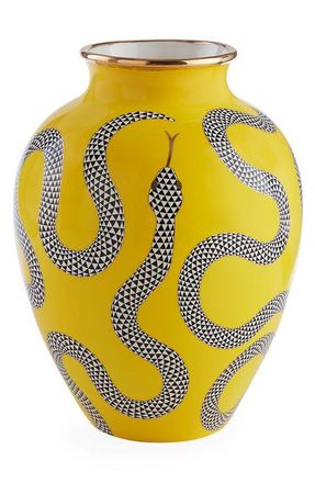 Jonathan Adler Eden Urn Vase in Yellow /Gold Accents at Nordstrom