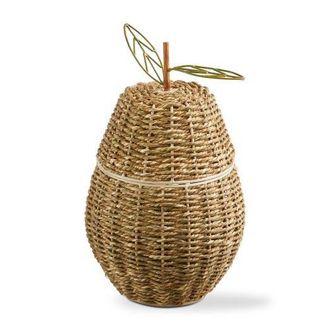 Tag Pear Lidded Basket Natural Seagrass Summer in Brown at Nordstrom