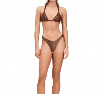 Devon Windsor Leni Bikini Top In Cocoa