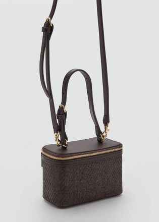 Mango Necessaire fibra naturale zip cioccolato - Donna - Taglia unica - MANGO