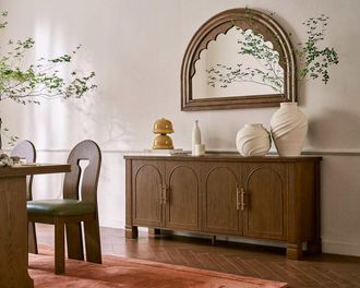 Castlery Tan France Rava Sideboard, 71 Brown Wood Furniture by Castlery