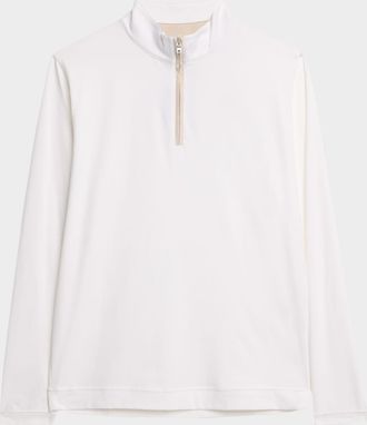 Peter Millar Men & apos;s Crown Crafted Albatross Cotton-Blend Pique Quarter-Zip