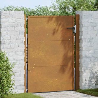Berkfield Home Durable Garden Gate 105x130 cm Corten Steel in Brown