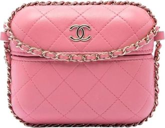 Chanel Pre-owned Vanity Case - Dames - Vintage Mini Tas - Roze - ONE Size - Leer - Vintage