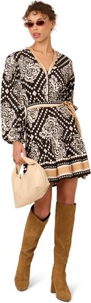 Adrianna Papell Womens Printed Short Dress - Black - Size 16 UK