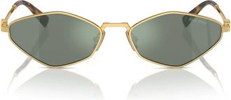 Miu Miu Sunglasses Mu56 Zs 5 Ak04 M Gold/Silver Mirror Green Women