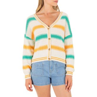 Hurley Key West Cardigan in Ivory/Marigold at Nordstrom, Size X-Small