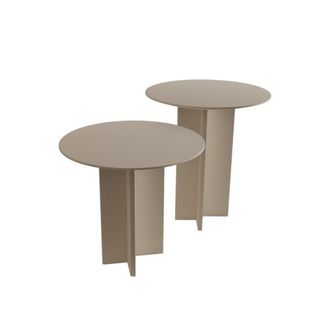 Calicosy Juego de 2 mesas de centro redondas H45 / H55 cm - Beige