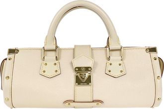 Louis Vuitton Suhali Lepanoui Handbag Leather White Leather Handbag (Pre-Owned)