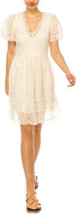 A Collective Story Lace Puff Sleeve Dress in Natural at Nordstrom, Size X-Large