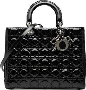 Dior 2010 Large Patent Cannage Lady Dior satchel - women - Patent Leather - One Size - Black