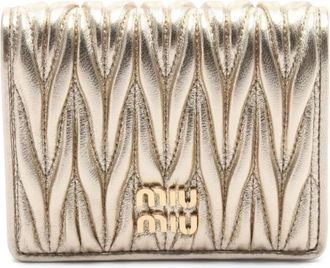 Miu Miu Portafoglio in pelle matelassé anni 2020 - Oro