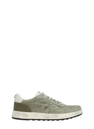 Premiata Green Nous 8290 Perforated Sneakers