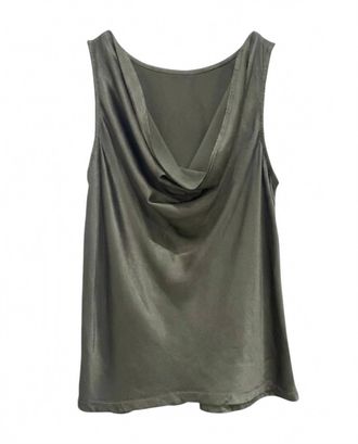La Made Womens Charlotte Satin Tank Top In Olive