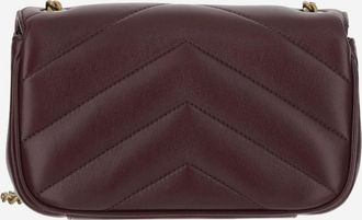 Saint Laurent Womens Shoulder Bag Loulou Mini Burgundy Lambskin